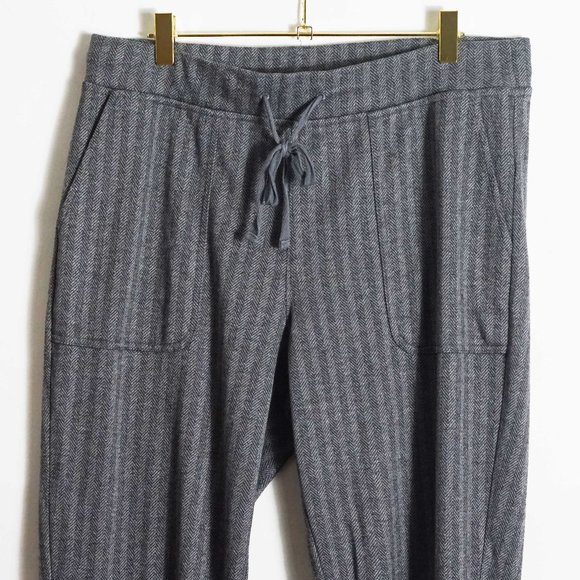 Talbots Grey Striped Jogger Pant M - Picture 2 of 5